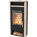 Fireplace Santiago Kaminofen Sandstein Schwarz 6 kW