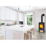 Fireplace Tuvalu Kaminofen 6 kW – Stahl Schwarz, mit Holzfach – Bild 4