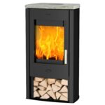 Fireplace Tuvalu Kaminofen Speckstein Schwarz 6 kW