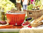 LotusGrill LG G34 U OR – Tragbarer Holzkohlegrill für draußen – Orangefarbene Außenhülle – Bild 4
