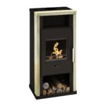 Wamsler Yuna Dauerbrandofen 6 kW – Sandstein Rainbow, Korpus Stahl Schwarz